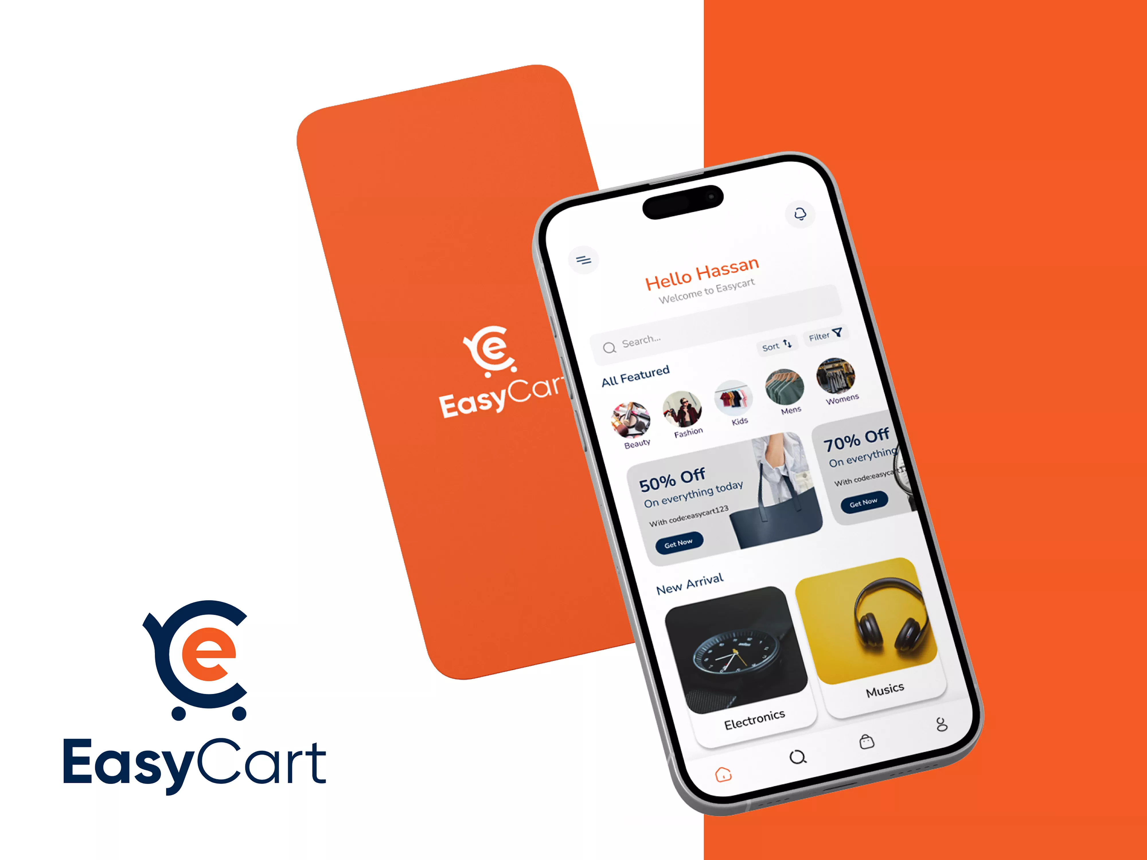 EasyCart Simplified mobile shopping experience for e-commerce Reduced cart abandonment by 40% with streamlined UX